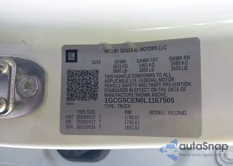 2020 Chevrolet Colorado 2Wd Short Box Lt из США, поврежденный, VIN 1GCGSCEN0L1167505